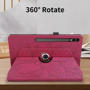 Pour <span class=keywords><strong>Samsung</strong></span> Galaxy Tab S10 Ultra / <span class=keywords><strong>S9</strong></span> Ultra Tree Life Étui pour tablette en cuir à rotation en relief - Product Image 6
