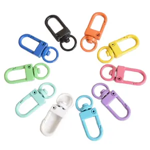 Key Chain Metal Baking Paint Color Alloy Shrimp Key Buckle Painted Door Pendant 8 Character KeyRing