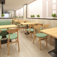 Ensemble de salle à manger commercial moderne en bois massif, couleur personnalisée, pour restaurant, hôtel, centre commercial, avec sièges en cuir Napa, pour conférence et usage commercial