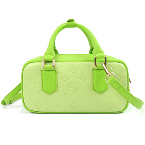 Sac à main mini Boston en PU à motif géométrique gaufré avec bandoulière amovible - Product Image 1