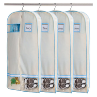 Housse de rangement pour robe de mariée longue, personnalisable avec logo, en tissu non tissé, avec fenêtre transparente, pour vêtements de mariage écologiques