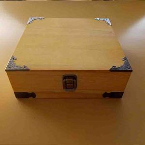 תיבת רימטים רב תכליתיים עץ תיבת תיבת מרובע אריזת משחק אריזה קופסה דקורטיבית פינתית מתכת תיבת סוגריים עץ עמיד - Product Image 2