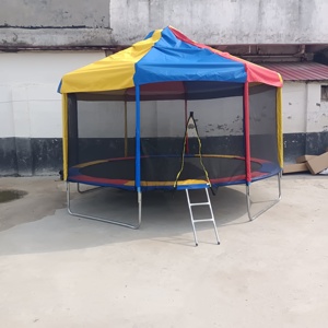 Tốt Nhất Bán Đầy Màu Sắc Vòng Trampoline Với Mạng Lưới An Toàn 6ft 8ft 10ft 12ft 14ft 16ft Hộ Gia Đình Trampoline Nhảy Với Mái Pvc - Product Image 2