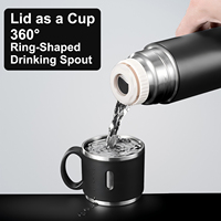 Taza de café Fayren, botella de agua aislada al vacío de acero inoxidable con taza para bebida caliente y fría, taza de viaje