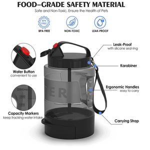 Botella de Agua Automática para Mascotas de Gran Capacidad, 2.2L, Ecológica, Material de Grado Alimenticio, Dispensador de Agua Portátil para Exteriores - Product Image 3