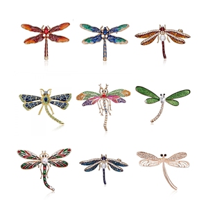 Luxury Personalized Metal Rhinestone Colorful Cute <strong>Dragonfly</strong> Insect Brooch Pins <strong>Jewelry</strong> for Women - Product Image 1