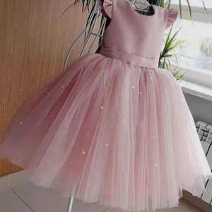 Vestido largo para niñas pequeñas con <span class=keywords><strong>tren</strong></span> Blanco Hermosos vestidos de flores para niñas - Product Image 1