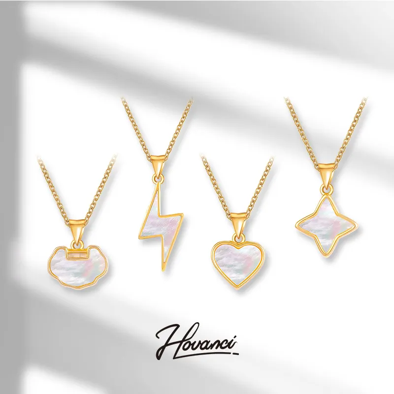 Mwhovanci — collier avec pendentif en acier inoxydable, bijoux féminins, tous sortes de coquillage blanc avec cœur ou foudre