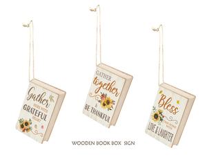 Ornement de Noël écologique pour les amoureux des livres, motif bibliothécaire peint, livres empilés, décoration d'étagère et de bibliothèque - Product Image 4