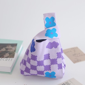 กระเป๋าถือถักลายสก๊อตขนาดเล็กสำหรับผู้หญิงกระเป๋าโท้ทสำหรับเด็กผู้หญิงกระเป๋าคาดเอวทำด้วยมือ - Product Image 1