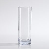 Verre à Eau de Haute Qualité en PC Plastique Acrylique Incassable, Résistant à la Chaleur, Type Long Drink et Highball, 455 ml, pour Hôtels et Bars Commerciaux
