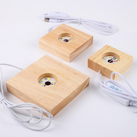 Lampe de nuit carrée LED, socles d'affichage LED en bois, lumière d'affichage carrée en bois pour cadeaux d'anniversaire, lampe intelligente 3D