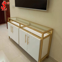 Comptoir de présentation de bijoux moderne blanc, écologique et personnalisable, vitrine en verre avec éclairage LED, mobilier de magasin de détail