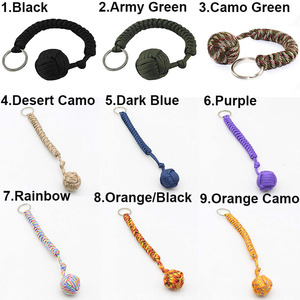 Ingranaggio tattico portachiavi di sopravvivenza Multicolor 550 Paracord in <span class=keywords><strong>acciaio</strong></span> palla scimmia pugno per escursioni all'aperto in campeggio - Product Image 5