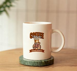 สติกเกอร์ไวนิลกันน้ำแบบกำหนดเอง ตัดไดคัท ทนทาน เคลือบด้าน พิมพ์โลโก้บริษัทสำหรับกาแฟ - Product Image 4