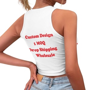 เสื้อครอปแขนกุดสไตล์ฮิปฮอปสีพื้นฤดูร้อนสีพื้น - Product Image 5