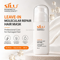 SILU Private Label Masker Rambut Tanpa Bilas Perawatan Perbaikan Molekuler untuk Rambut Rusak dan Mengembang Anti-Kusut Penghalus 80ml