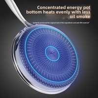 Poêle à frire universelle en acier inoxydable 304 à trois couches antiadhésive avec motif nid d'abeille, compatible gaz et induction, couvercle en verre, 2,0-3,0 L
