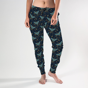 Fantasía fluorescente con Luna mariposa <span class=keywords><strong>pintura</strong></span> pinceladas neón brillante estampado cordón Pantalones Femme Mujer suelta Calca - Product Image 5