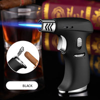 Briquet à gaz réglable avec ouvre-trou de cigares, cartouche de Butane pour flamme à haut Jet scintillante pour BBQ