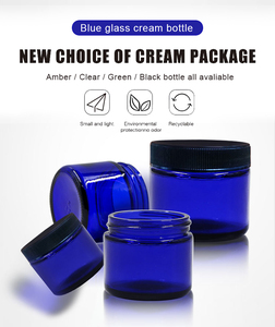 Nuevo Diseño de Envase de Vidrio Azul de 20g, 20ml, 30ml, 50ml, 60ml, 100ml, 250ml con Tapa de ABS para Crema Corporal y Cuidado de la Piel - Product Image 2
