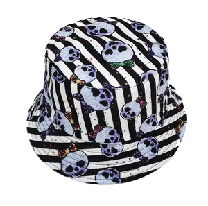 Vary head Fisherman hat and printed flowerpot hat and personality street couple hip hop double face wear visor