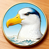 Vente flash : Pièces de monnaie en impression 3D en gros, artisanat en métal Albatross, alliage de zinc, design animal, pièce de monnaie de collection, pièces de monnaie personnalisées