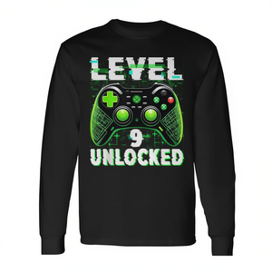 Camiseta de manga larga para jugador de nivel 9 desbloqueado, regalo de cumpleaños número 9 - Product Image 2