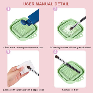 Foldable <b>Silicone</b> Makeup Brush Cleaning Bowl Washing Mat Cosmetic Cleaner <b>Tool</b> for Powder Puff Beauty Sponge Home Use - Product Image 5