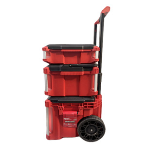 Heavy Duty Multi-Purpose Tool <b>Storage</b> Red <b>Box</b> With Wheels | Portable Hardware Organizer Case for Garage, <b>Camping</b> & Outdoor Use L - Product Image 1