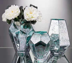 Jarrón de cristal de lujo con pintura de plata para el hogar, jarrón de cristal de colores para decoraciones del hogar y decoración de boda - Product Image 4