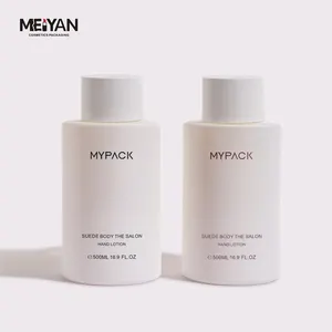 MYPACK kurze zylinder weiche haptik mattierte weiße 16 oz shampoo und conditioner körperwaschlotion hdpe drückflasche 500 ml mit verschluss