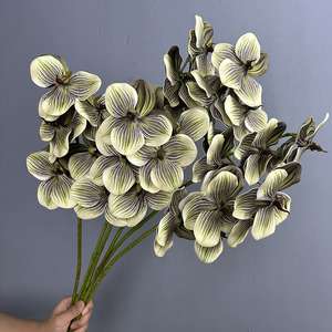 Fleur artificielle d'orchidée Vanda à tige unique, 5 têtes, grande, réaliste en silicone et <span class=keywords><strong>coton</strong></span>, 70 cm de haut, pour la maison, les mariages, la Saint-Valentin, les photos - Product Image 2