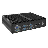 Mini PC Industrial sin Ventilador H16 I7-8250U, Servidor Integrado Mikrotik, 4 Puertos LAN I211, 4 Puertos RS232, 2 Puertos RS485, 4G Wifi, Centos