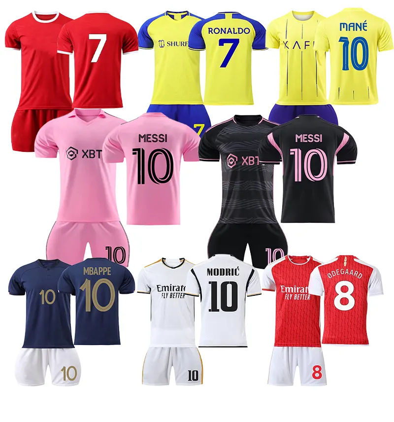 Goedkope Bulk Compressie Voetbal Uniform Zwart En Goud Voetbal Jersey Shirts Voor Mannen