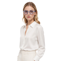 Mat rétro acétate lunettes cadre Patchwork cercle hommes femmes artistique personnalité mode bleu lumière bloquant lunettes
