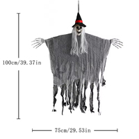 Décorations d'Halloween Extérieures en Plastique : Fantômes Suspendus, Accessoires pour Maison Hantée, Réutilisables et Durables, Fournitures de Fête