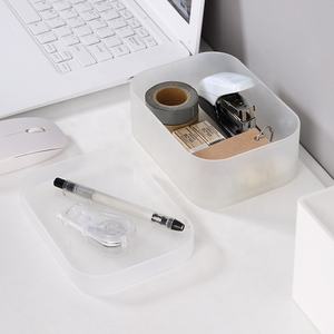 Organizador de oficina para el hogar de PP resistente al agua, caja de almacenamiento de escritorio multiusos, tapa, bolígrafo de plástico apilable rectangular, soporte para cuaderno - Product Image 2