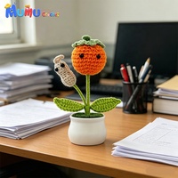 Geassorteerde dieren fruit handgemaakte gehaakte planten in pot Leeuw Konijn Persimmon collectie voor bureaudecoratie groothandel fabriek