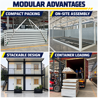 Maison conteneur en kit avec structure en acier modulaire préfabriquée pour bureau de chantier portable et hébergement de construction