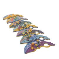 2025 plastique 3D imprimé personnalisé couleur taille gravité griffe couteau EDC carotte Fidget Spinner Mini extérieur couteau pliant jouet WANCAI