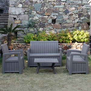 <strong>Plastic</strong> Outdoor <strong>Garden</strong> <strong>Storage</strong> <strong>Bench</strong> with <strong>Storage</strong> - Product Image 3