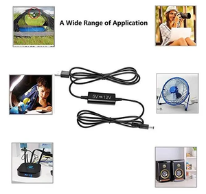 1.5เมตร20AWG USB AM TO DC 5.5*2.1mm 5V Step Up 9V 12V Step-up DC/DC Boost Converter สายสำหรับ WiFi เราเตอร์ - Product Image 3