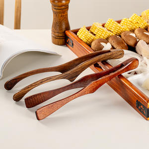 Pinces à manger en bois réutilisables, utilisées pour la cuisine et le service du pain, du fromage, du <span class=keywords><strong>bacon</strong></span>, des salades et du kimchi - Product Image 3