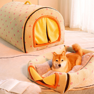 บ้านแมวฤดูหนาวแบบเป็นมิตรกับสิ่งแวดล้อม ถอดซักได้ บ้านสัตว์เลี้ยงสำหรับสุนัขและแมว บุด้วยผ้าพลัฌอย่างดี บรรจุฟองน้ำ - Product Image 2