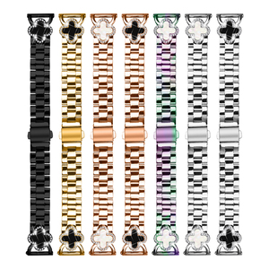 Correa de <span class=keywords><strong>Reloj</strong></span> Casual para <span class=keywords><strong>Mujer</strong></span>, Diseño de Trébol de 3 Cuentas, Acero Inoxidable Brillante, Universal de 20 mm - Product Image 6