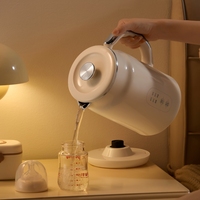 Bouilloire électrique sans fil en acier inoxydable à double couche à 4 niveaux de température 1,5 L 1500 W Arrêt automatique 360° Maison Hôtel