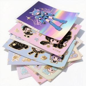 Pegatinas troqueladas impermeables impresas personalizadas Juego de pegatinas de PVC de vinilo brillante duradero Dibujos animados de anime - Product Image 1