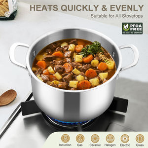 Set di pentole per zuppa in acciaio inossidabile 304 antiaderente di alta qualità per cucina a induzione in acciaio inossidabile tre volte Set di pentole - Product Image 3