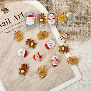 Offre Spéciale Noël : Accessoires d'Art Ongulaire en Résine – Breloques 3D pour Ongles Motif Bonhomme de Neige et Père Noël Kawaii, 4 Couleurs - Product Image 3